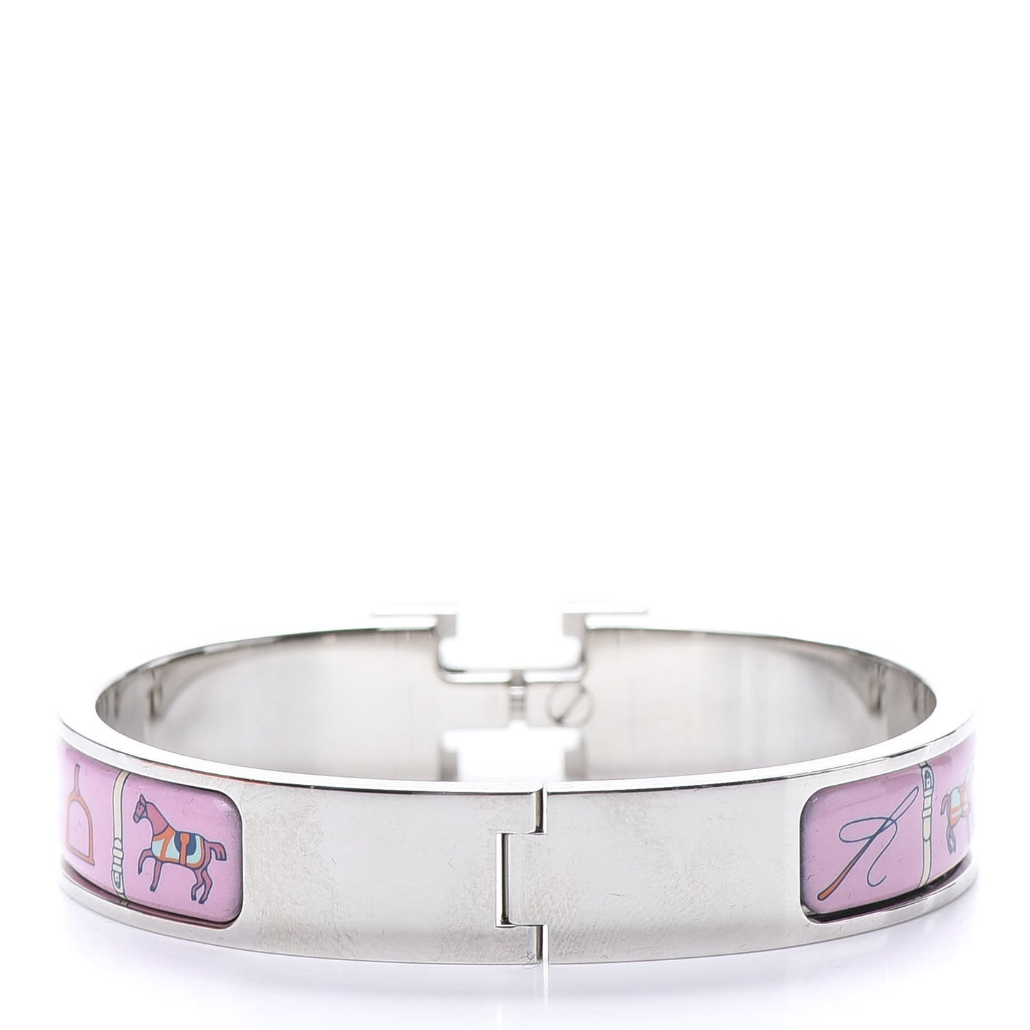Enamel Printed Narrow Couvertures et Tenues de Jour Clic Clac H Bracelet PM Color Patch