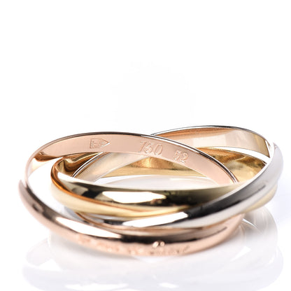 Cartier 18K Pink Yellow White Gold Small Les Must De Trinity Ring 52 6 4 of 5