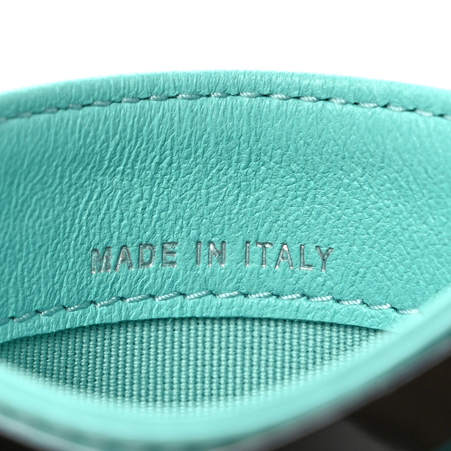 Lambskin Quilted Card Holder Turquoise