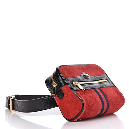 Gucci Suede Small Ophidia Belt Bag 85 34 Hibiscus Red 4 of 10