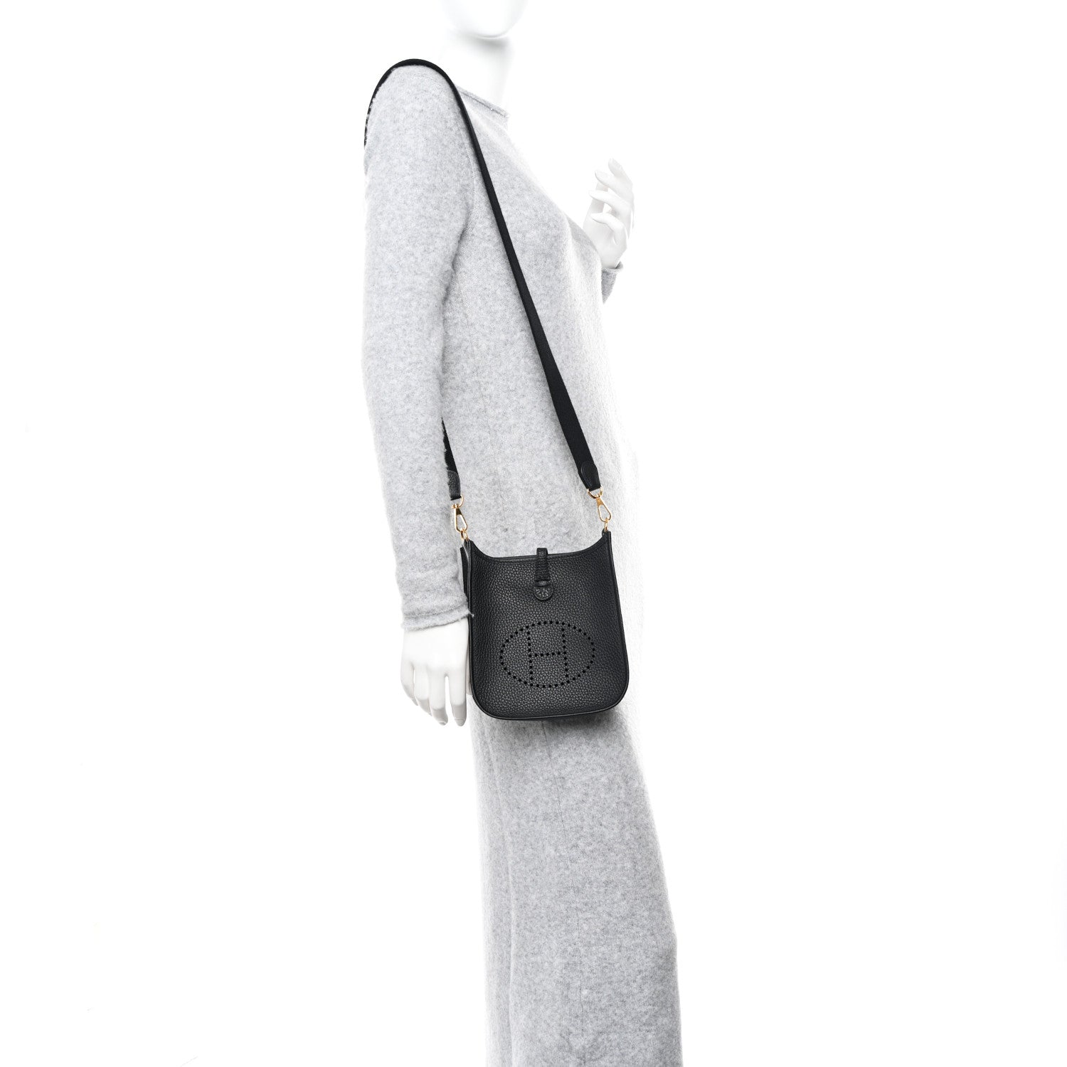 Hermes Taurillon Clemence Evelyne TPM Black 2 of 11