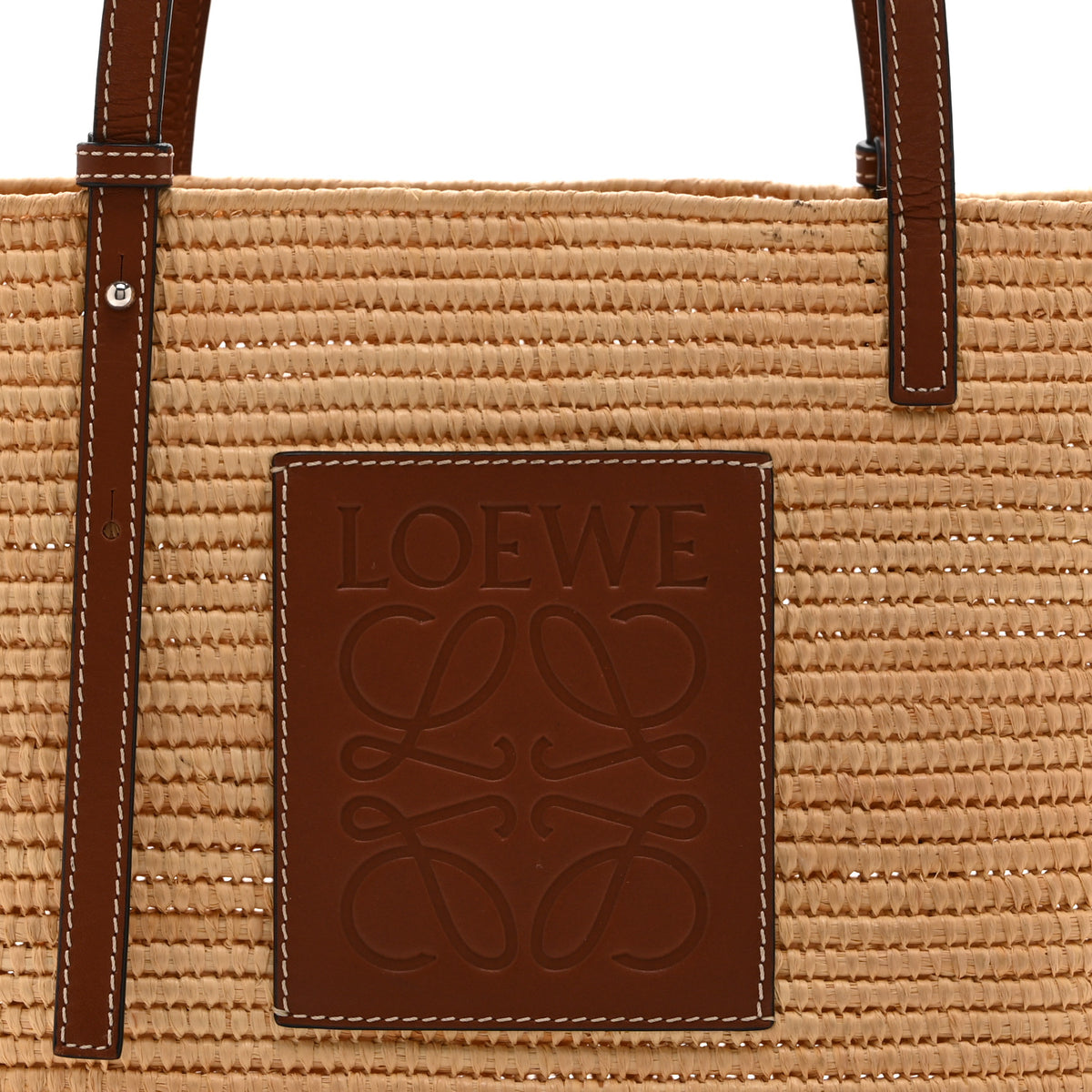 Loewe Raffia Small Square Basket Tote Bag Natural Tan 8 of 10