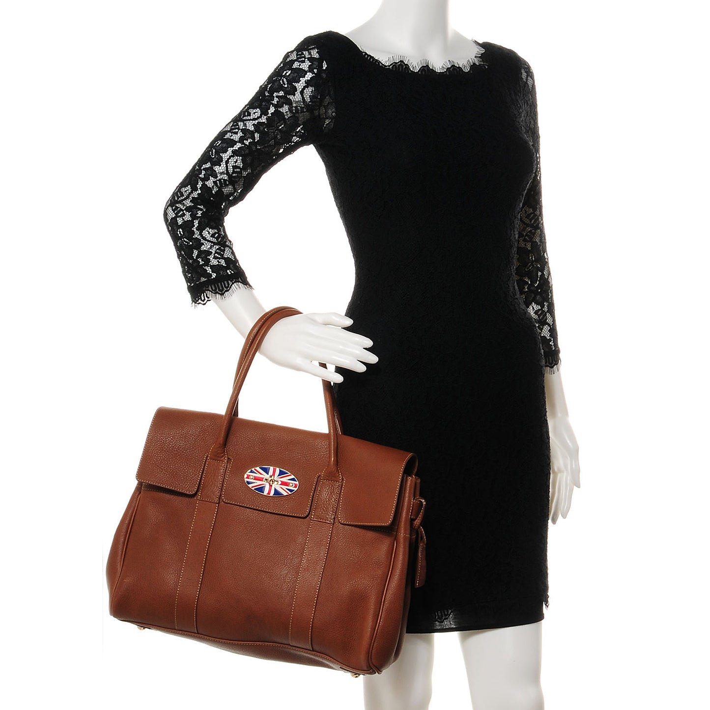 Grainy Leather Union Jack Bayswater Satchel Oak