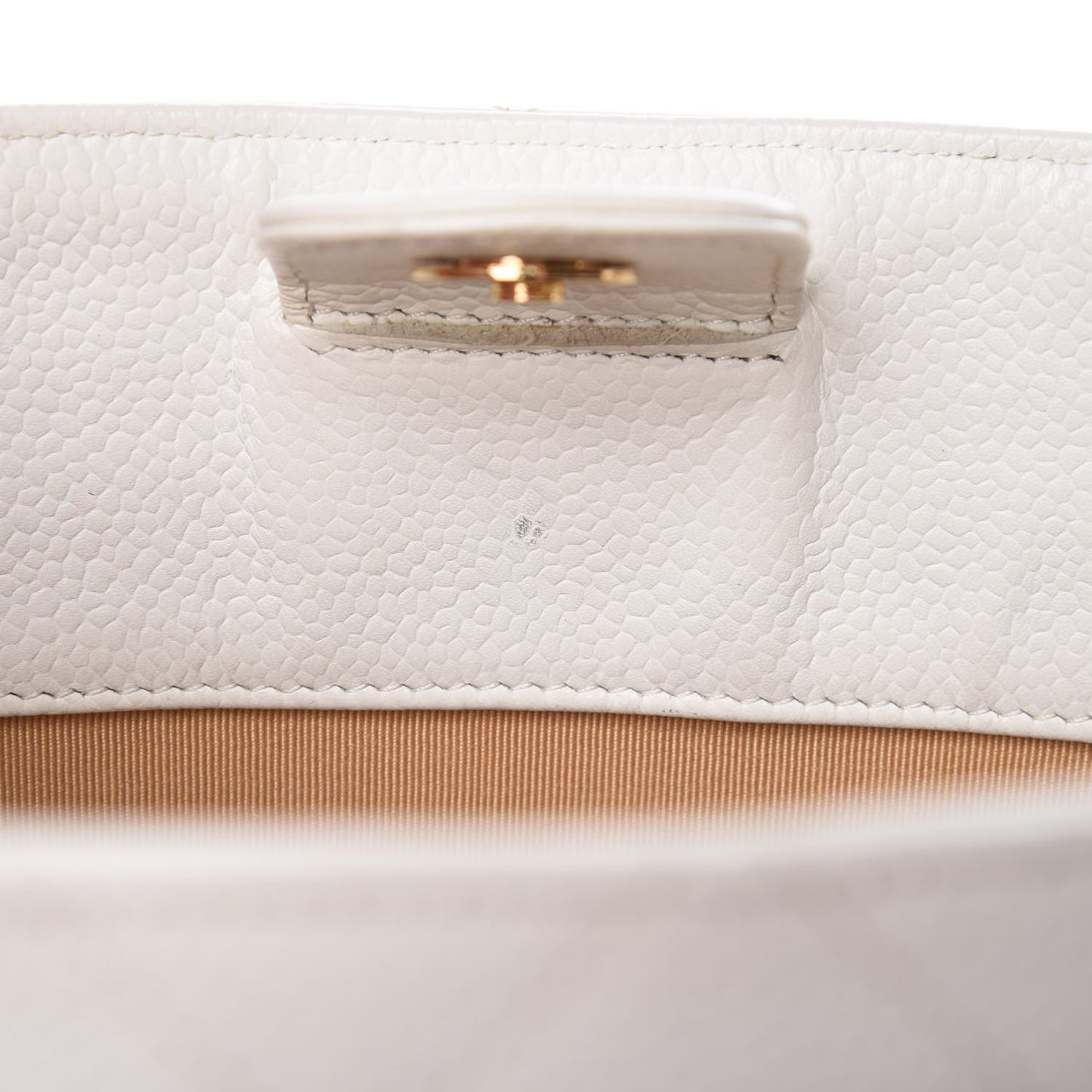 Caviar Quilted Petit Shopping Tote PST White