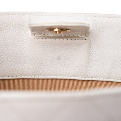 Chanel Caviar Quilted Petit Shopping Tote PST White 8 of 19