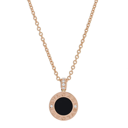 Bulgari 18K Rose Gold Diamond Black Onyx Mother of Pearl BVLGARI BVLGARI Pendant Necklace 4 of 5