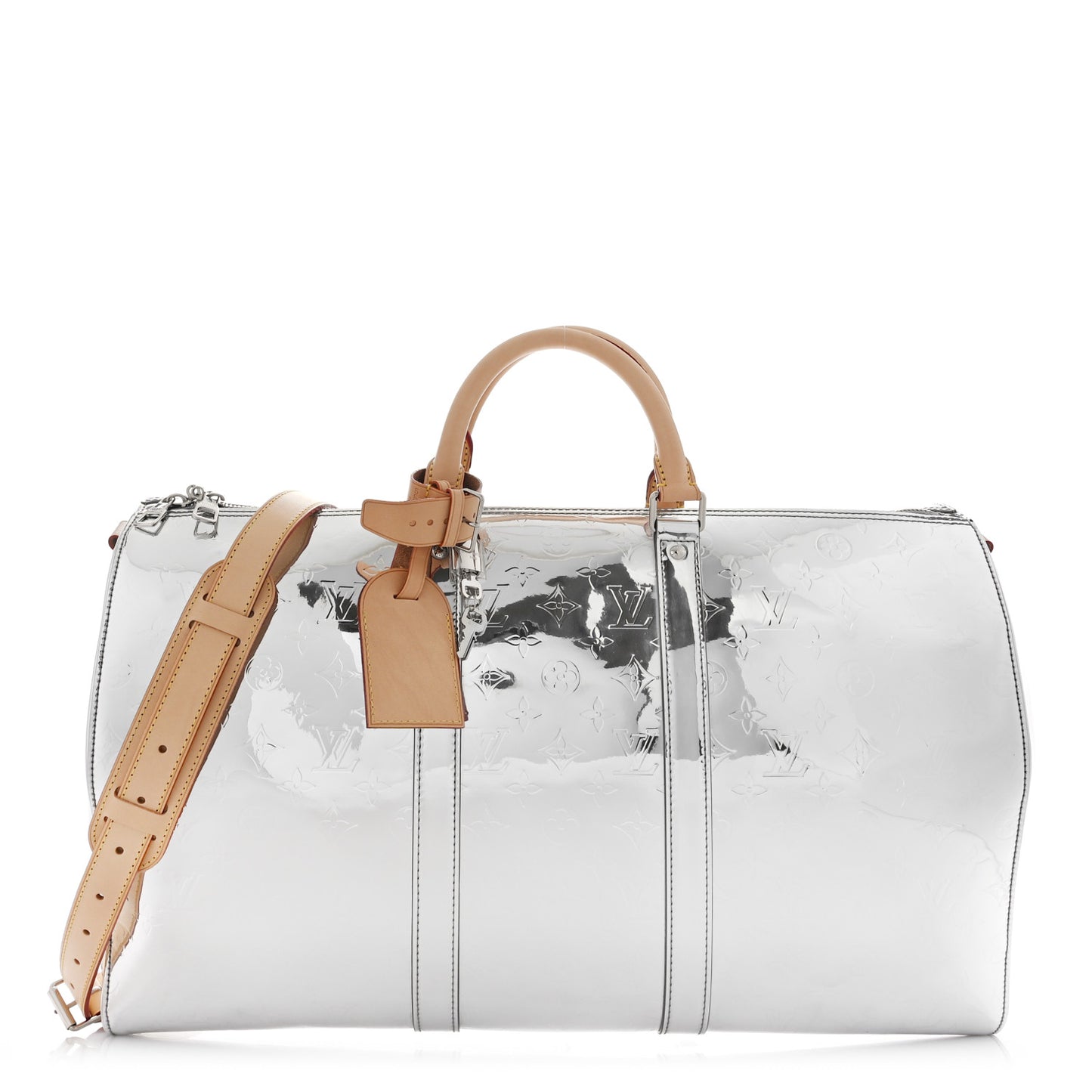 Monogram Mirror Keepall Bandouliere 50 Silver