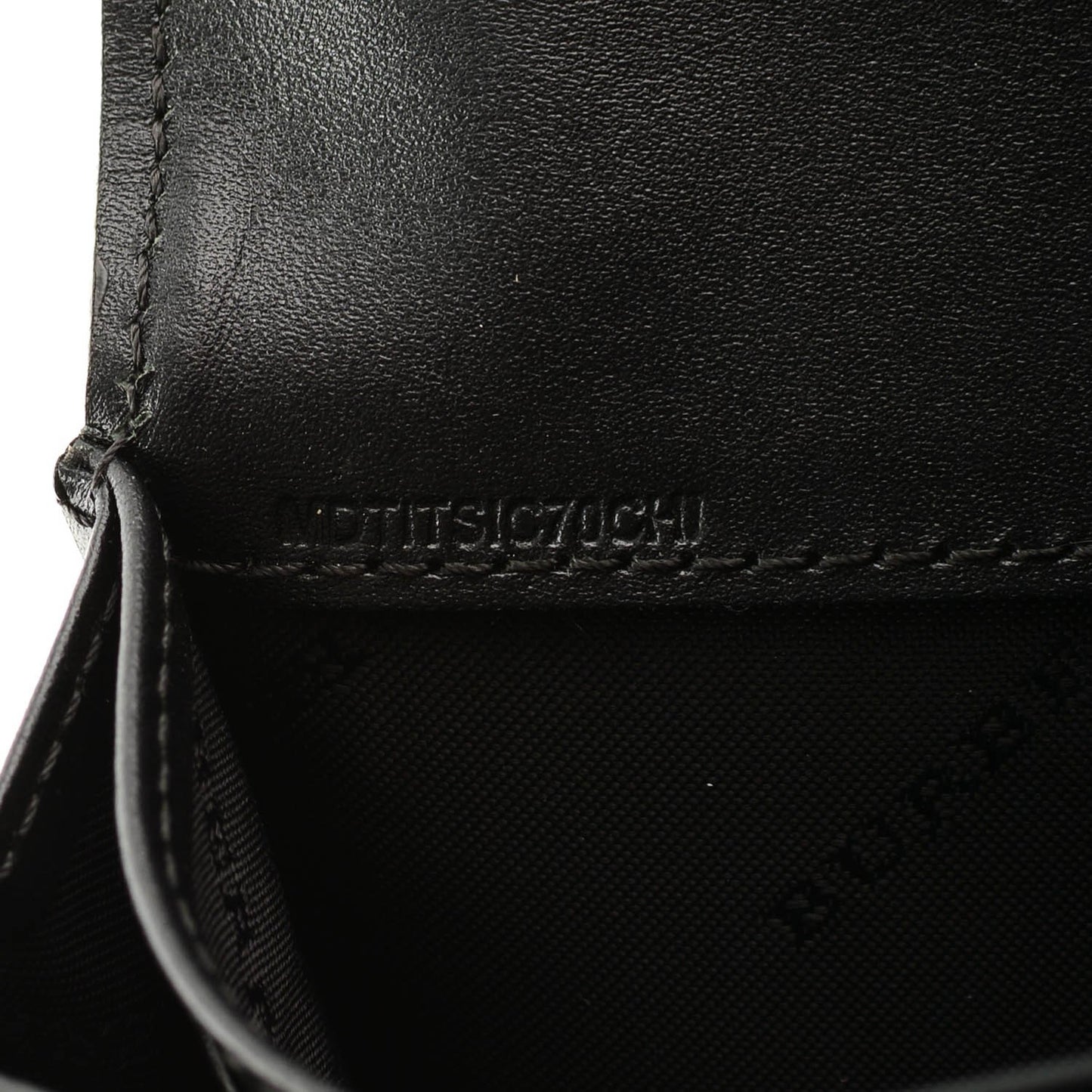 Signature Grain Calfskin Check Embossed Continental Wallet Black