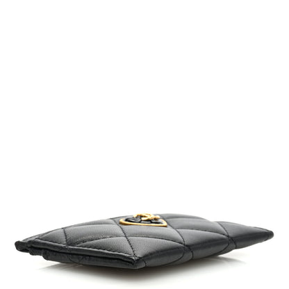 Chanel Lambskin Plexiglass Quilted Coco Love Card Holder Black 4 of 8