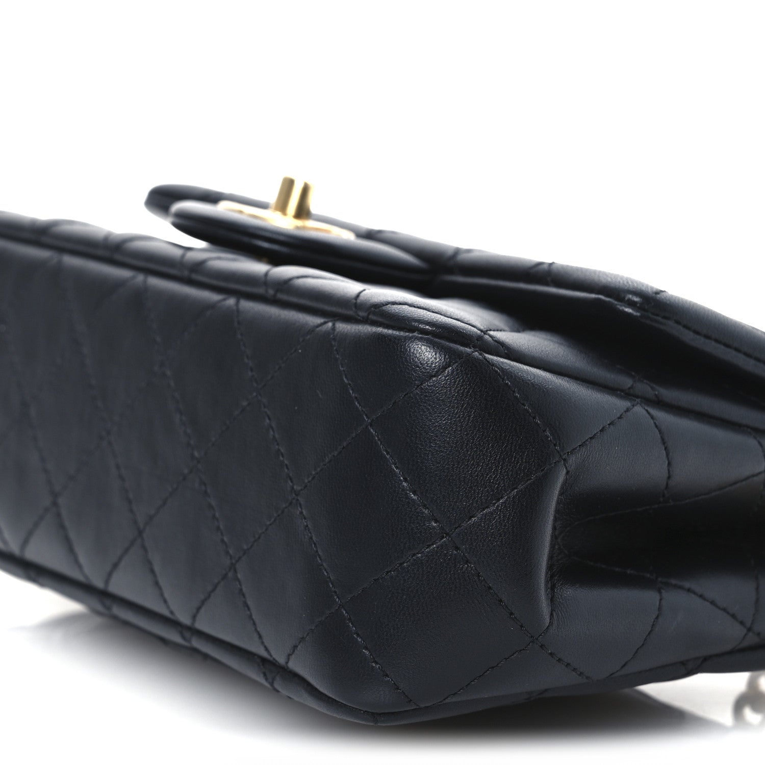 Chanel Lambskin Quilted Mini Rectangular Sweet Camellia Flap  Black 10 of 11