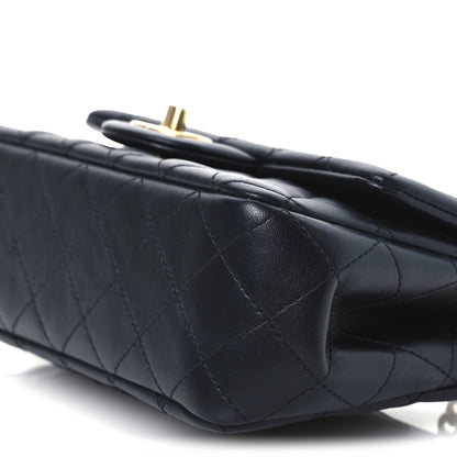 Chanel Lambskin Quilted Mini Rectangular Sweet Camellia Flap  Black 10 of 11