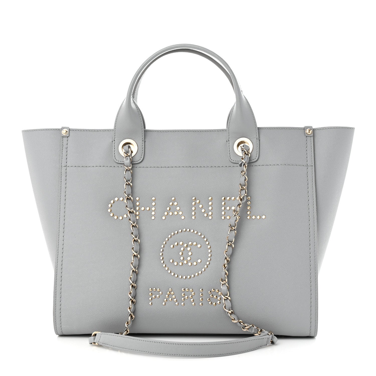 Chanel Caviar Studded Small Deauville Tote Grey 1 of 10
