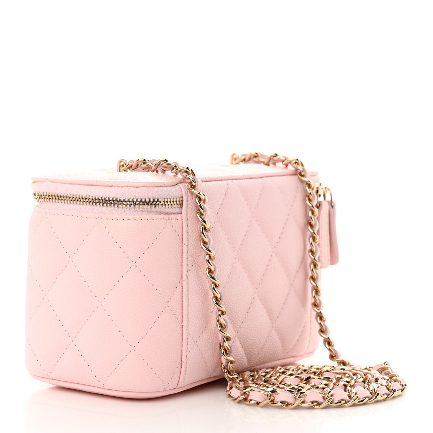 Chanel Caviar Quilted Small Vanity Case With Chain Light Pink 3 of 10