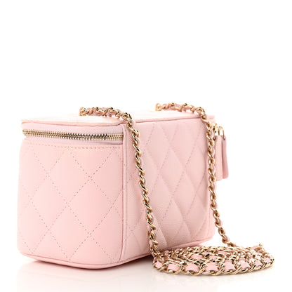 Chanel Caviar Quilted Small Vanity Case With Chain Light Pink 3 of 10
