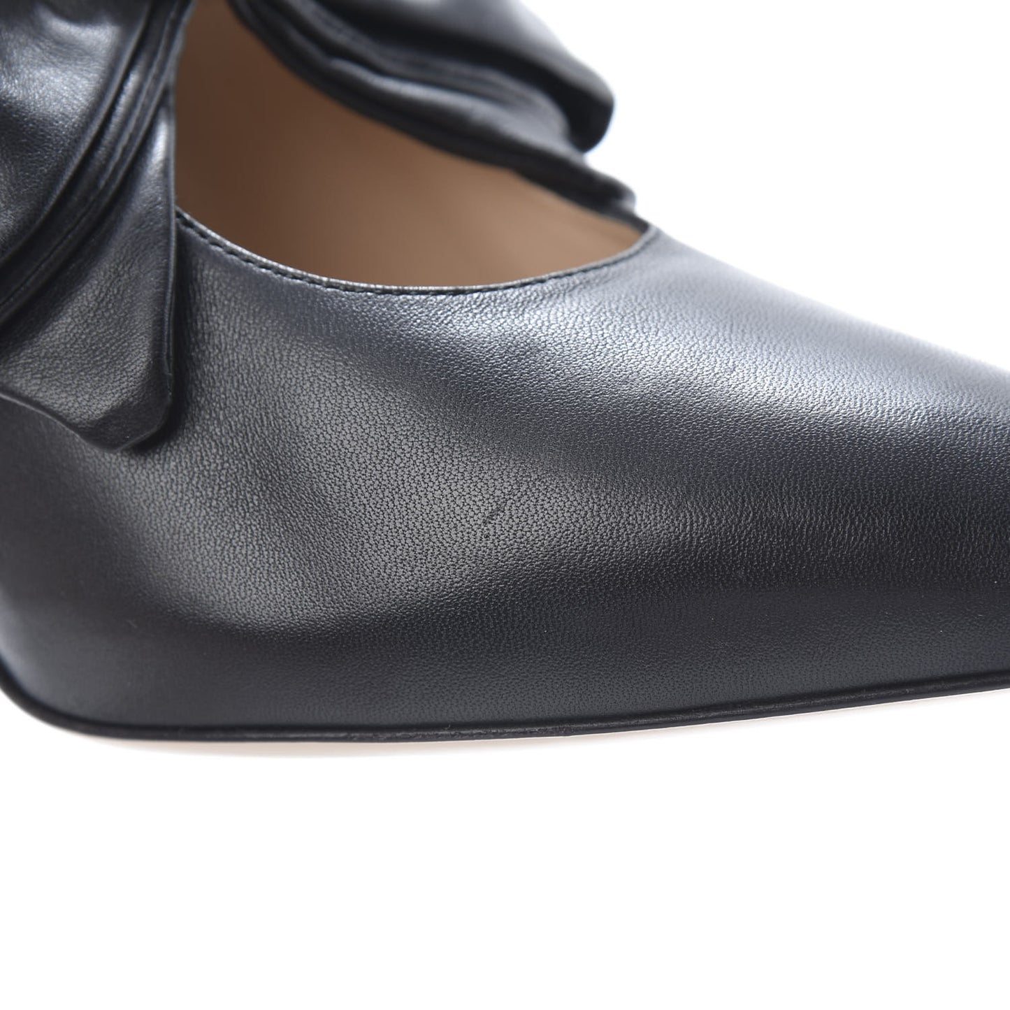 Nappa Removable Bow Elaisa Platform High Heel Pumps 38 Black