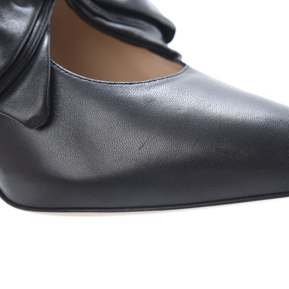Gucci Nappa Removable Bow Elaisa Platform High Heel Pumps 38 Black 10 of 11
