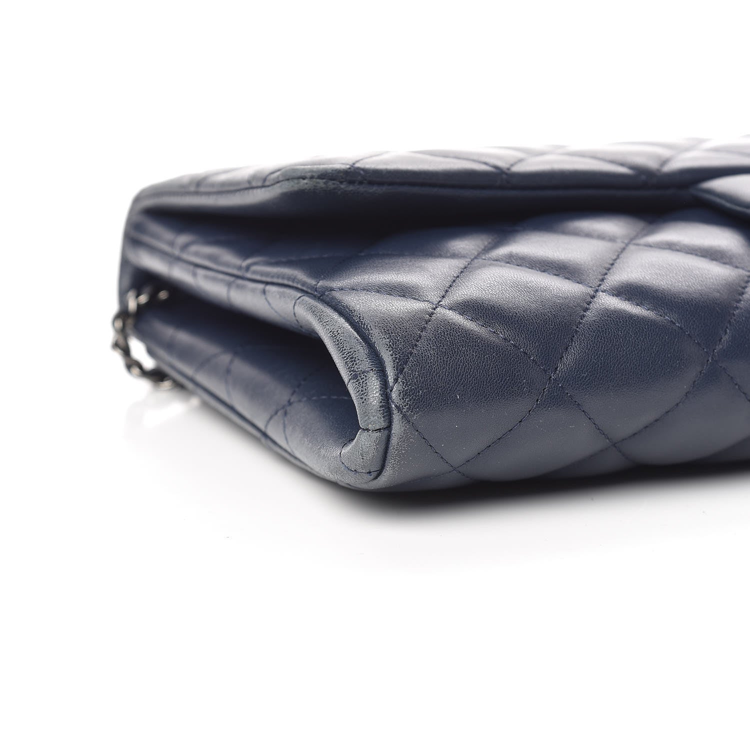Chanel Lambskin Quilted Clutch With Chain Flap Blue 5 of 10