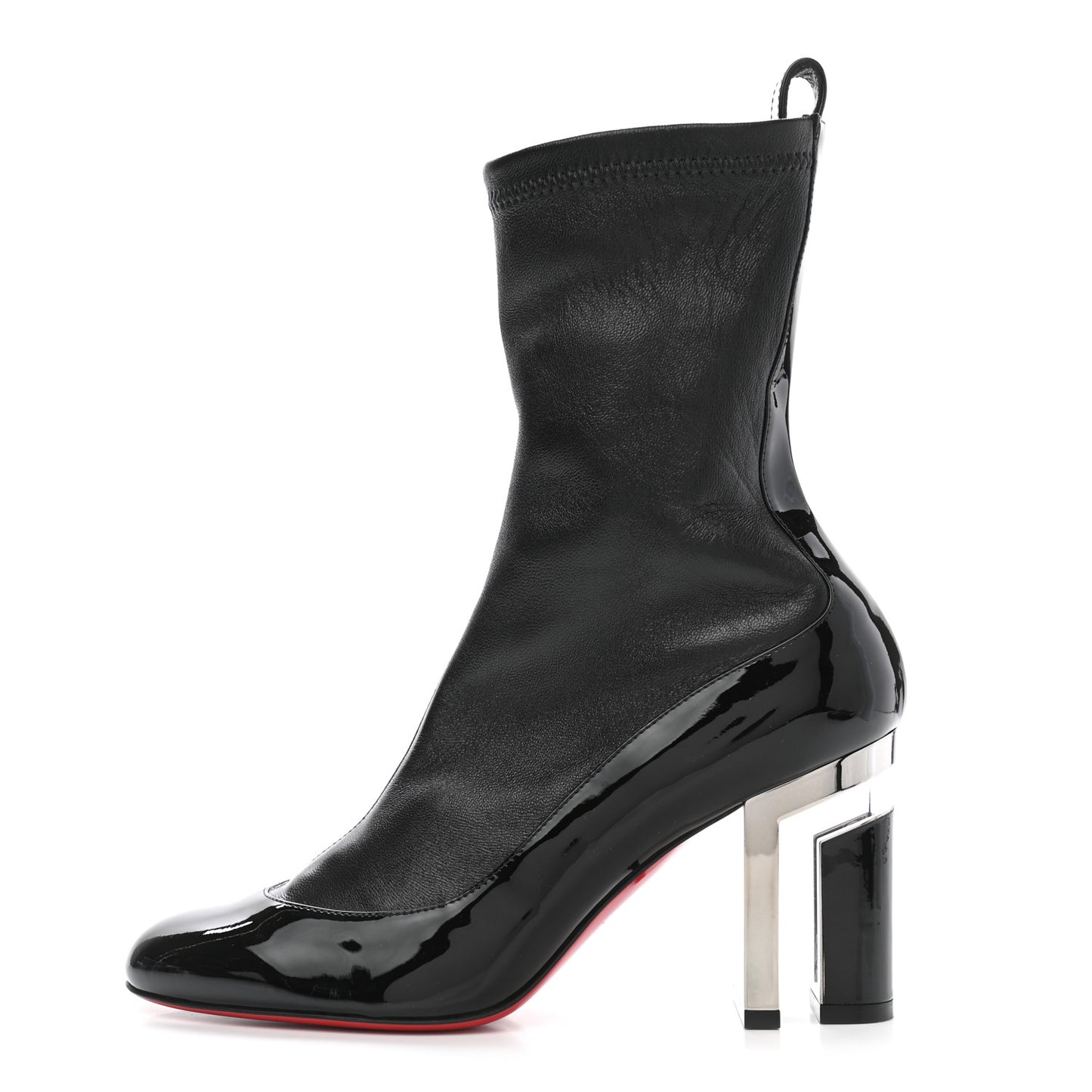 Patent Nappa Shine Bootnik 85 Boots 36.5 Black Silver