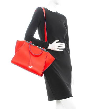 Fendi Vitello Dolce Shiny Nappa Petite 3Jours Tote Papavero 3 of 8