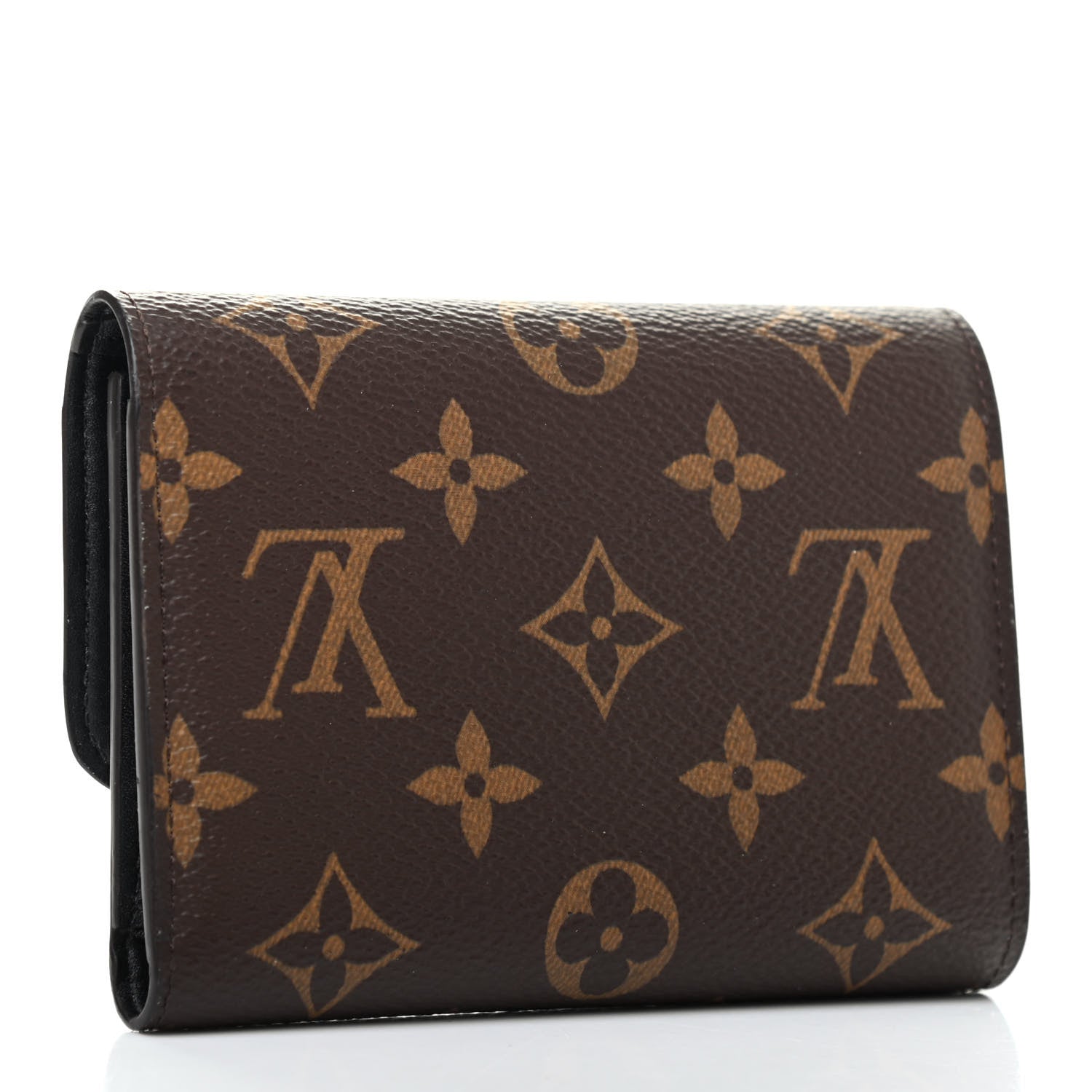 Louis Vuitton Monogram Flower Lock Compact Wallet Black 3 of 7