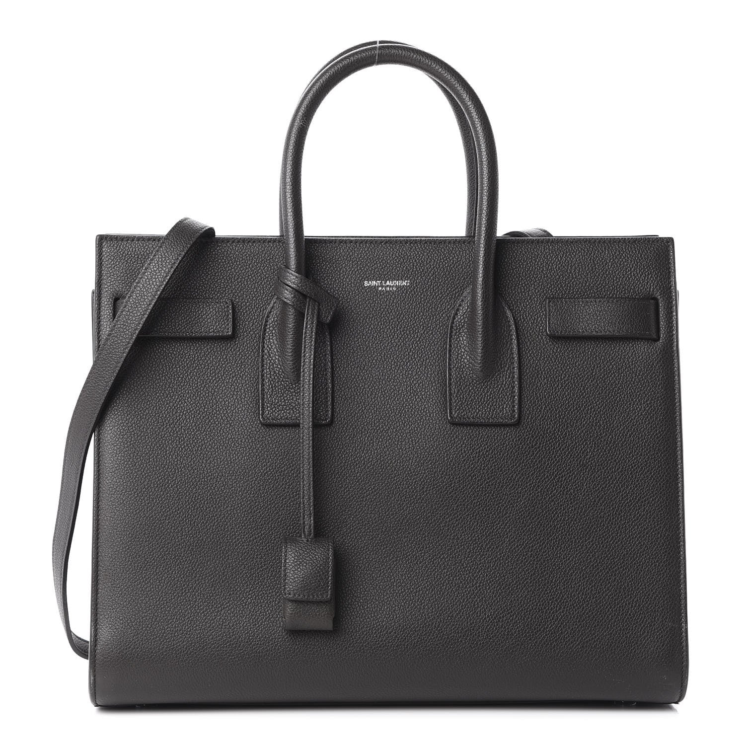 Saint Laurent Grained Calfskin Small Sac De Jour Graphite 1 of 13