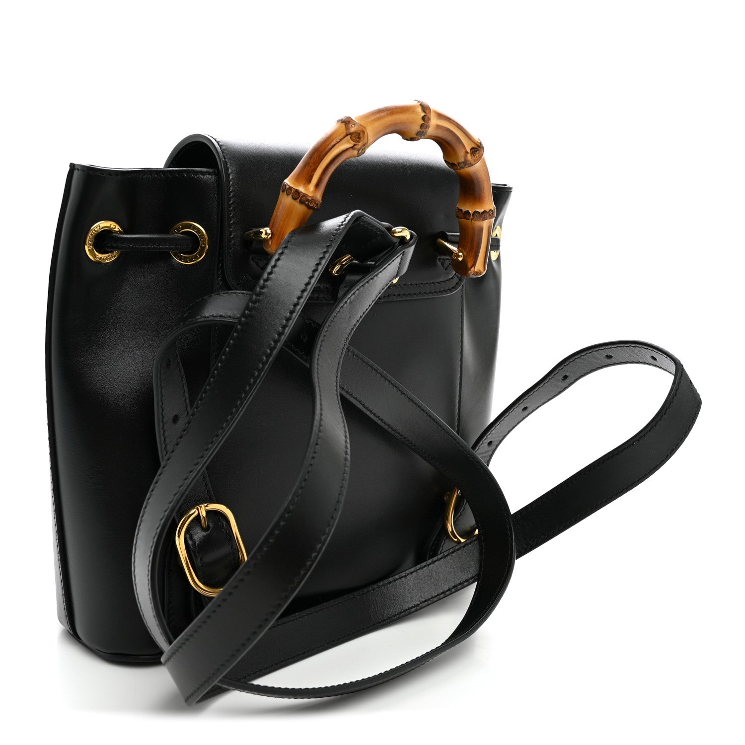 Gucci Calfskin Bamboo Backpack Black 2 of 8