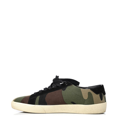 Saint Laurent Canvas Camouflage Signa SL/06 Low Top Sneakers 41 Kaki 1 of 10