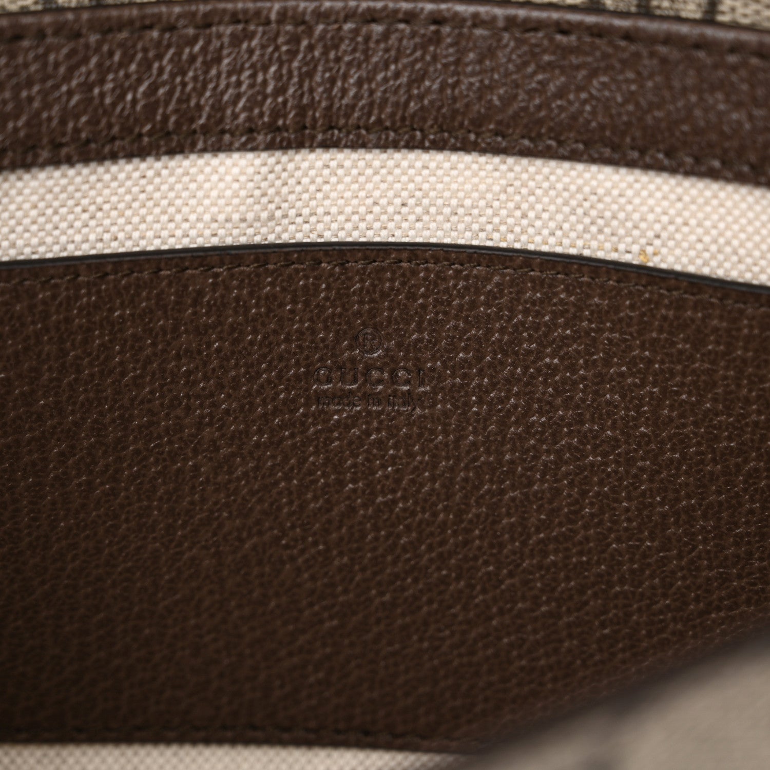 Gucci GG Supreme Monogram Textured Dollar Calfskin Web Mini Ophidia Envelope Shoulder Bag Beige Ebony 6 of 11