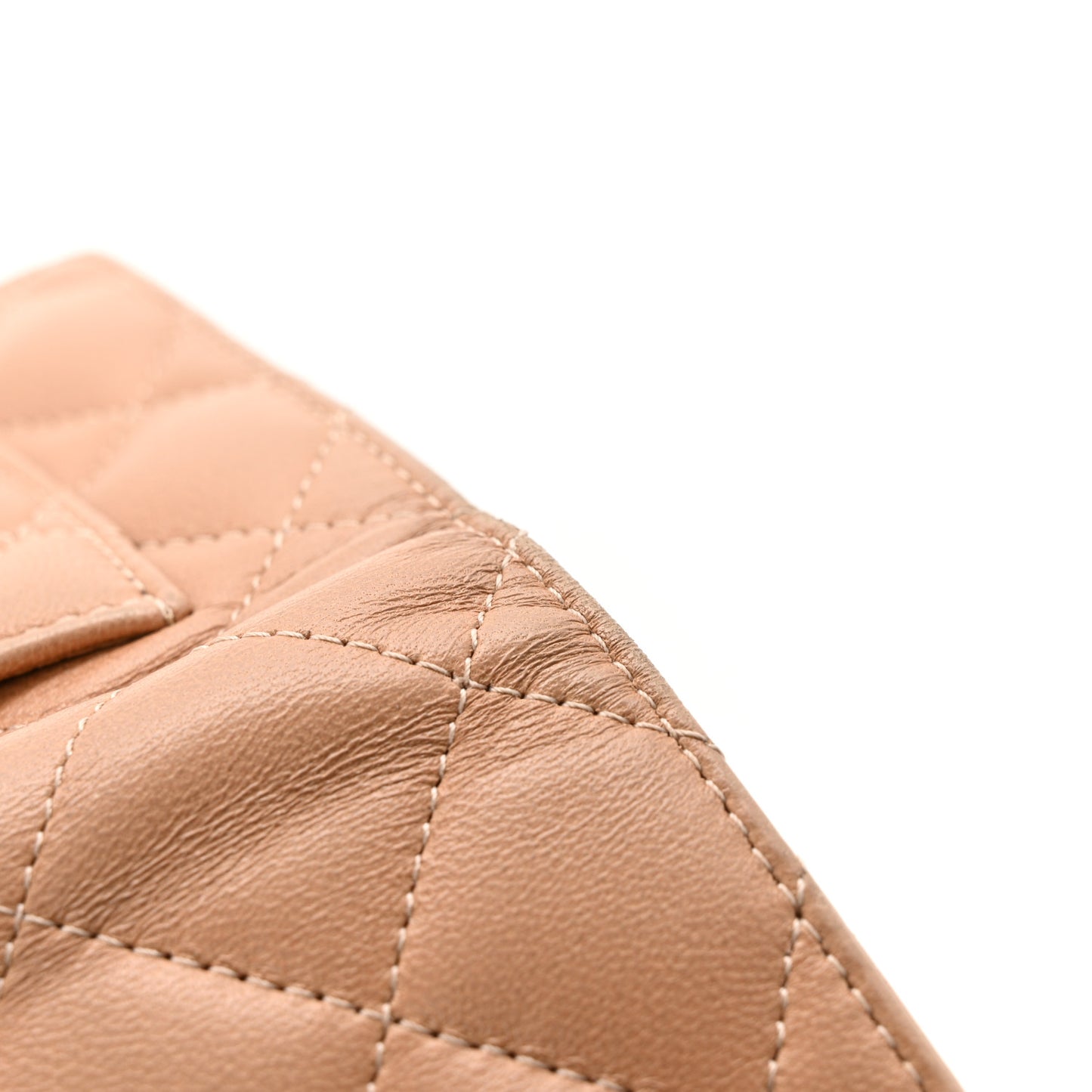Lambskin Quilted Yen Wallet Beige