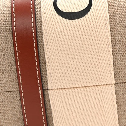 Chloe Linen Calfskin Medium Woody Ribbon Tote White Brown 13 of 14