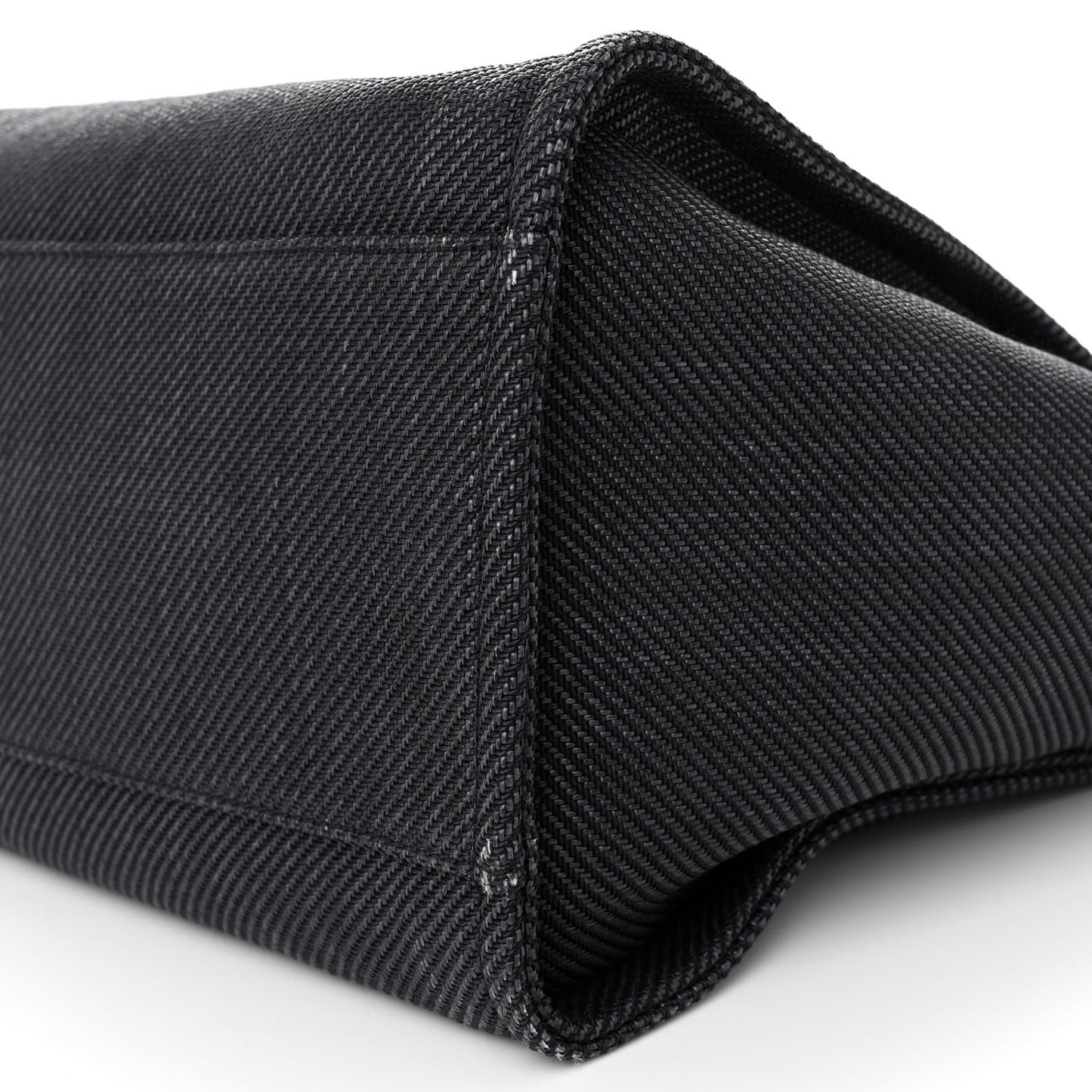 Woven Straw Raffia Medium Deauville Tote Black