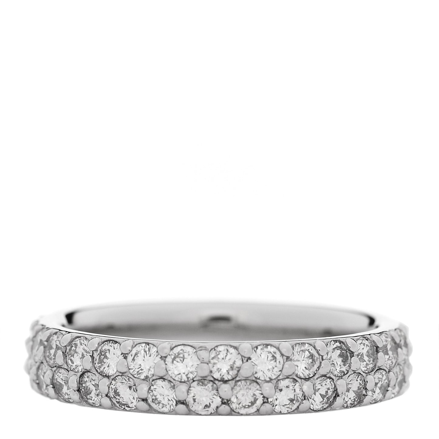 Platinum Diamond 1.61ct Two Row Eternity Band Ring 52 6
