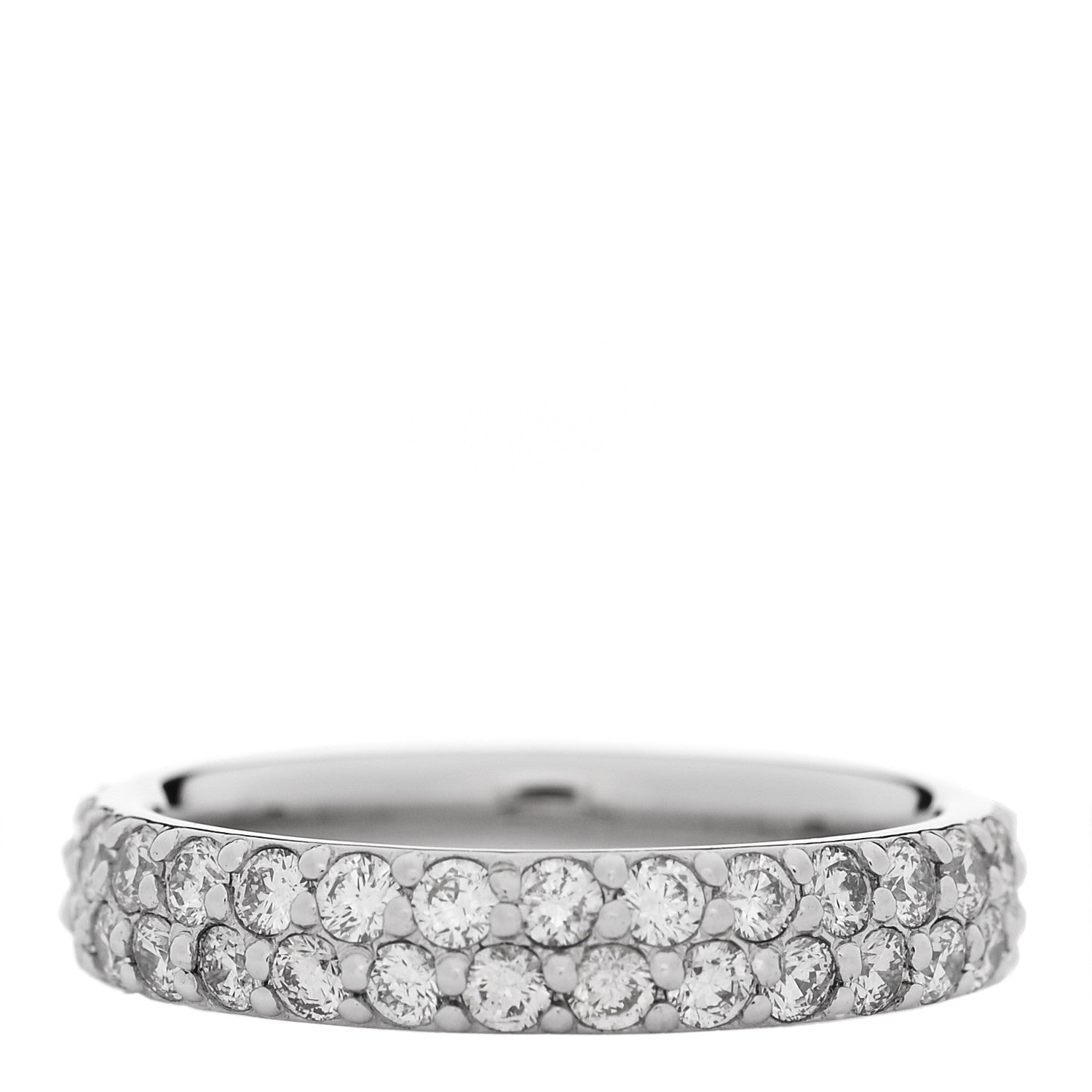 Parker & West by FASHIONPHILE Platinum Diamond 1.61ct Two Row Eternity Band Ring 52 6 3 of 9