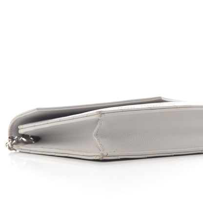 Saint Laurent Grain De Poudre Matelasse Chevron Monogram Envelope Chain Wallet Souris 8 of 16