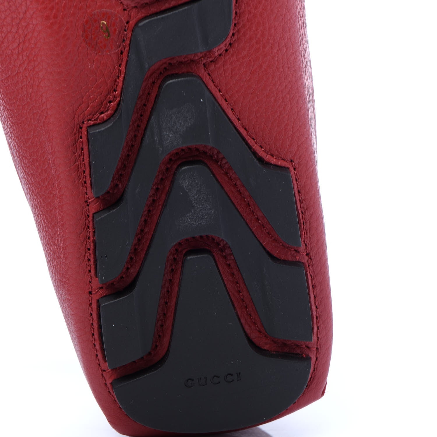 Gucci Calfskin Web Mens Driver Loafers 9 Red 6 of 15