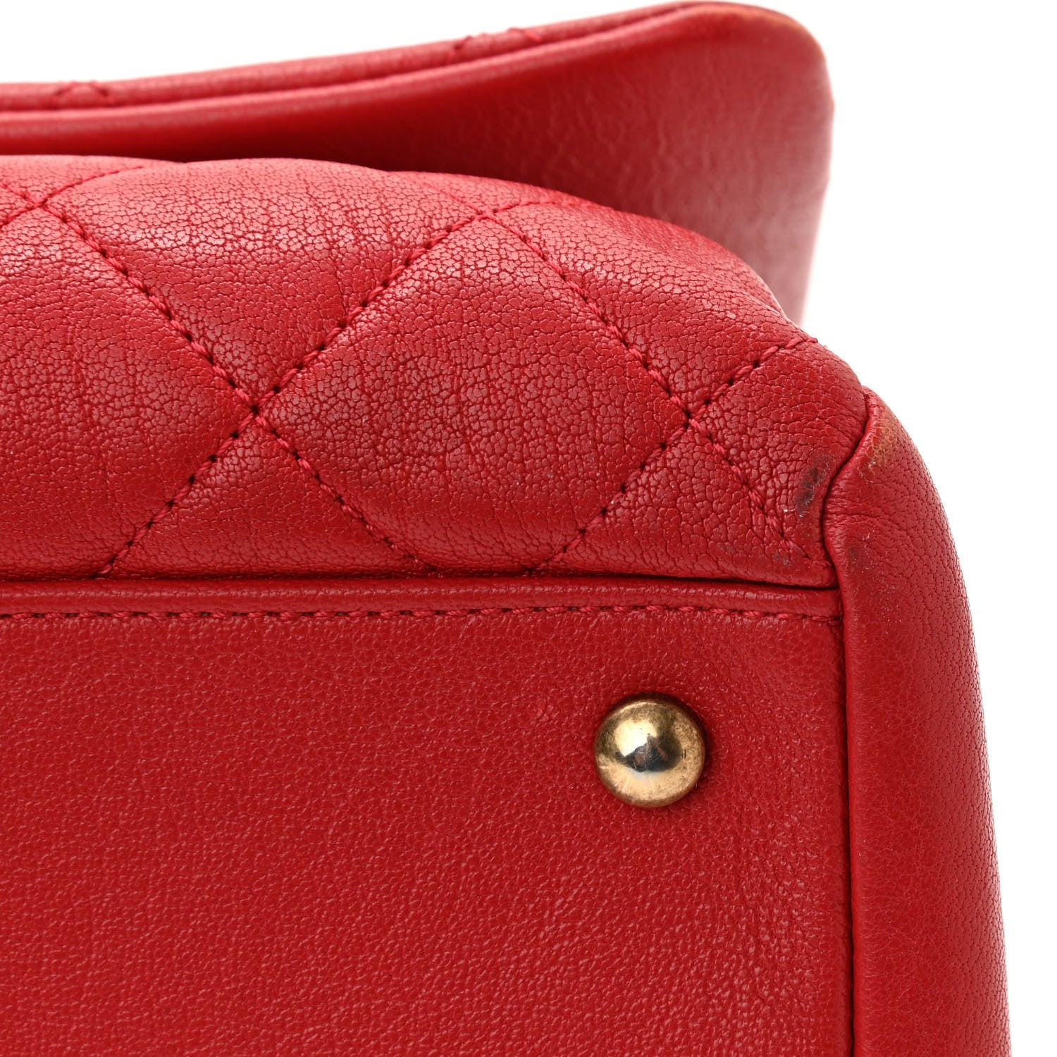 Chanel Shiny Sheepskin Quilted Large Trapezio Flap Red 11 of 13