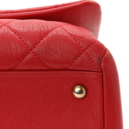 Chanel Shiny Sheepskin Quilted Large Trapezio Flap Red 11 of 13