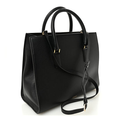 Versace Grainy Calfskin Large Virtus Top Handle Tote Black 3 of 9