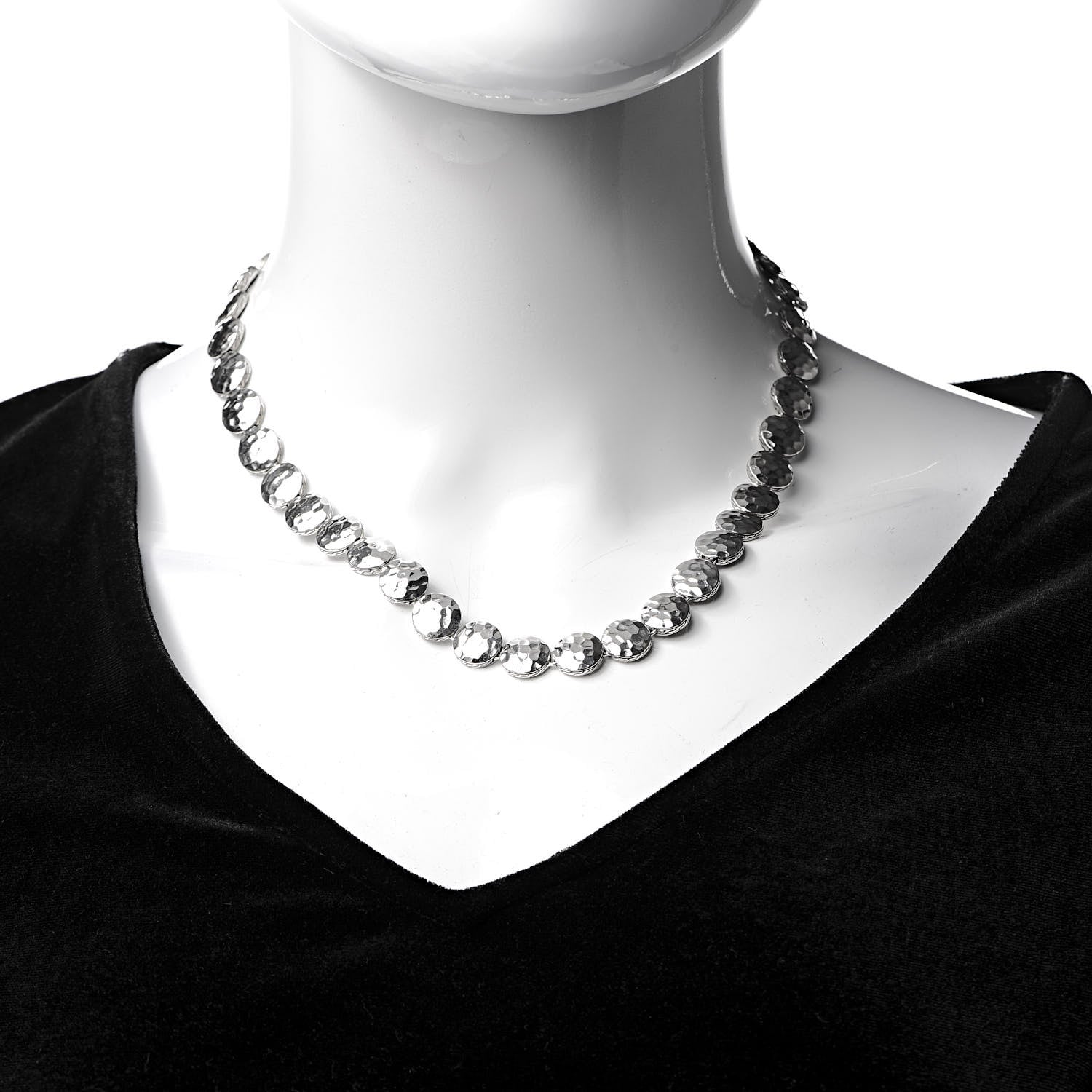 John Hardy Sterling Silver Dot Hammered Link Necklace 2 of 4
