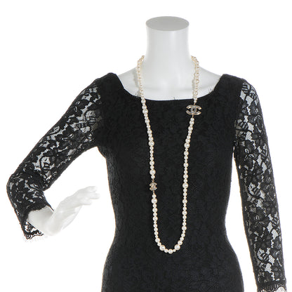 Chanel Resin Graduated Pearl CC Long Necklace Light Gold 2 of 6