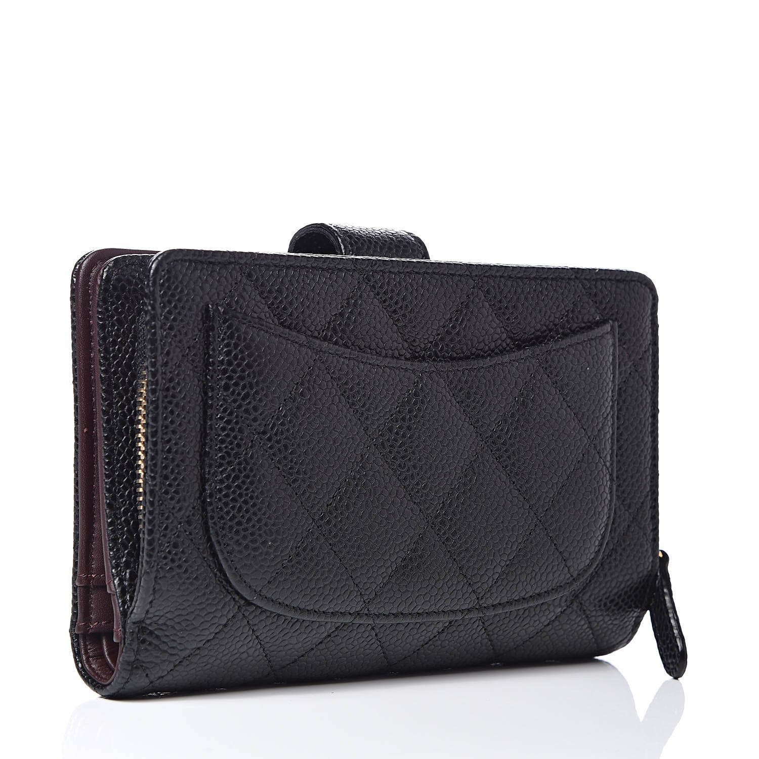 Chanel Caviar Quilted Zipped Pocket Wallet Black 3 of 10