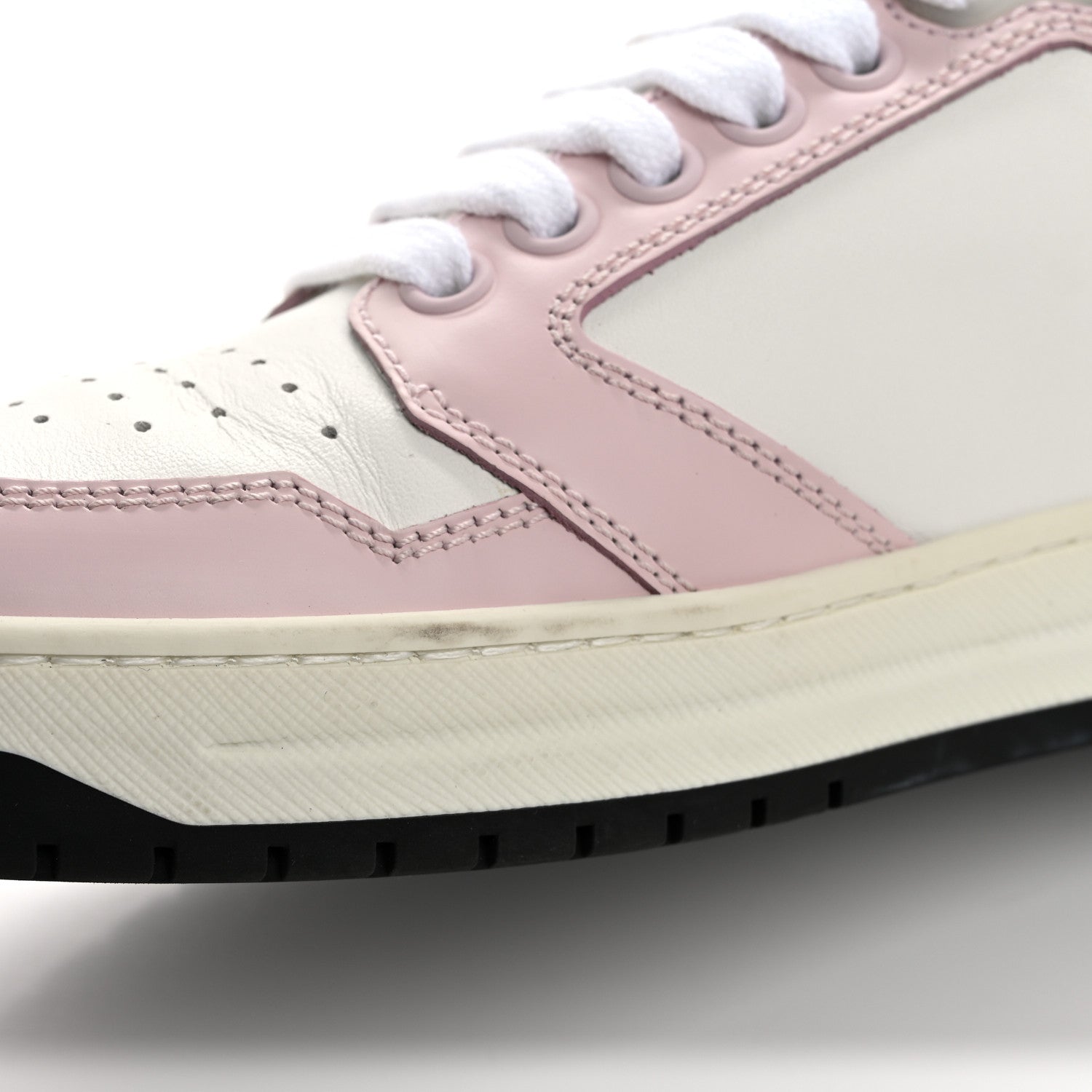 Prada Vitello Sport Spazzolato Rois Rubber Triangle Logo Perforated Womens District Low Top 30mm Sneakers 36 White Alabastro 12 of 16