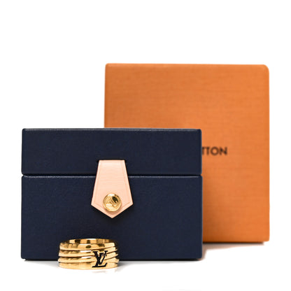 Louis Vuitton Brass Epi LV Ring M 61 9.5 Gold 5 of 5