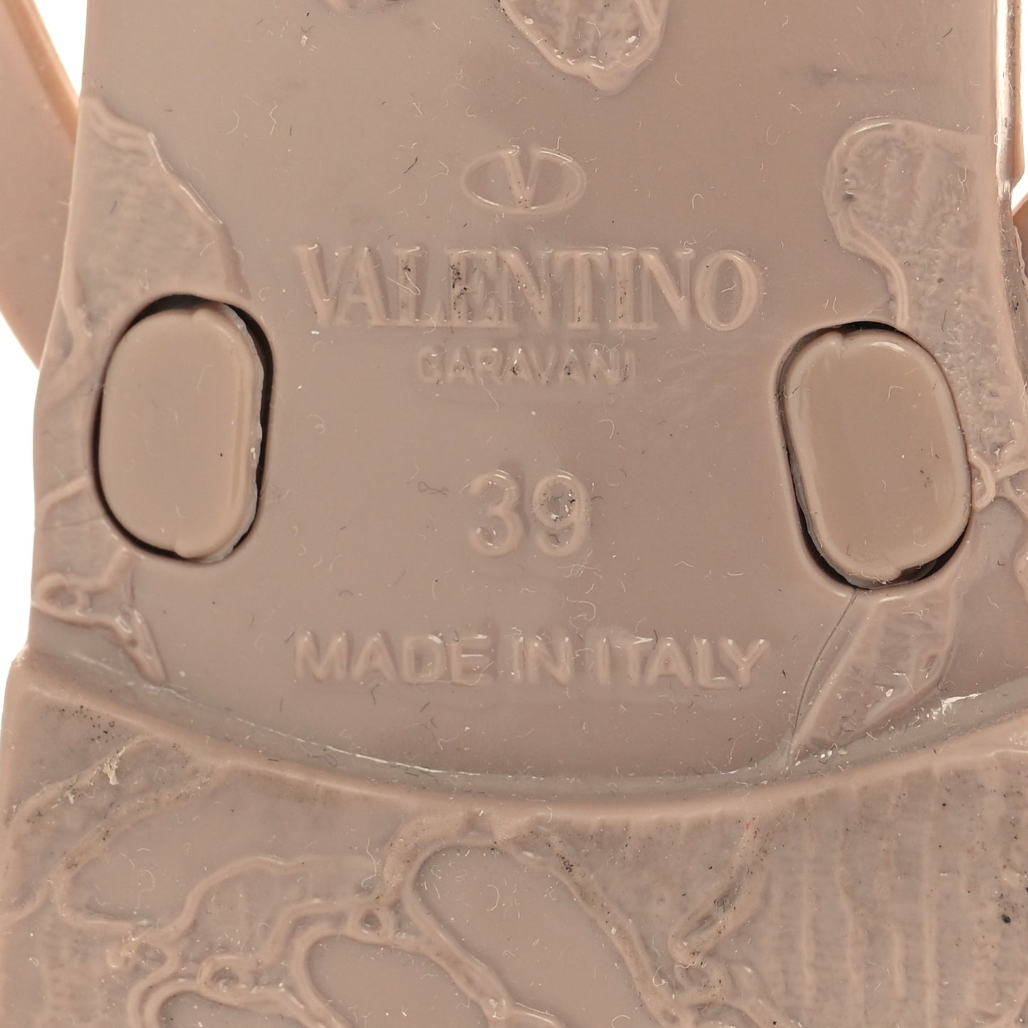 PVC Jelly Rockstud Bow Thong Sandals 39 Poudre