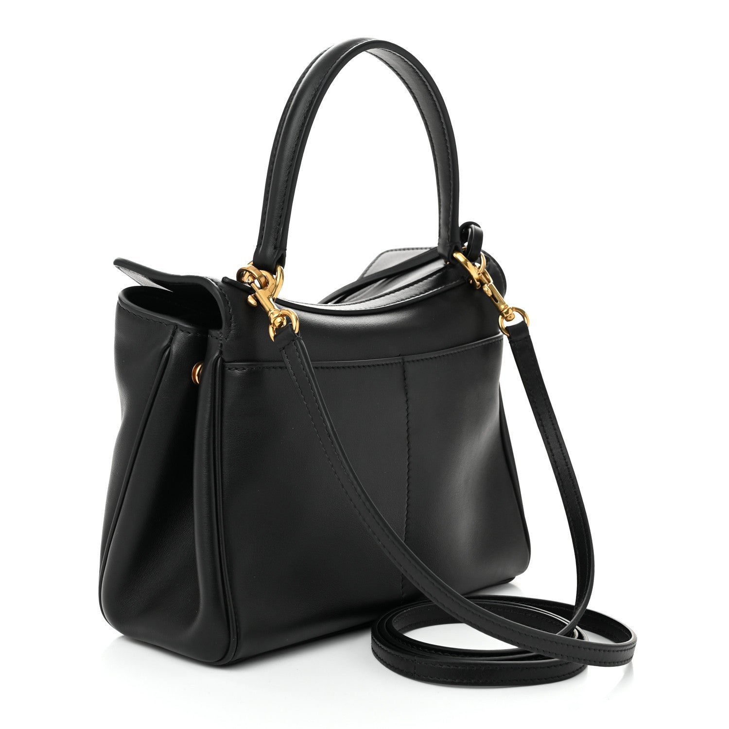 Balenciaga Natural Smooth Calfskin Mini Rodeo Top Handle Handbag Black 3 of 9