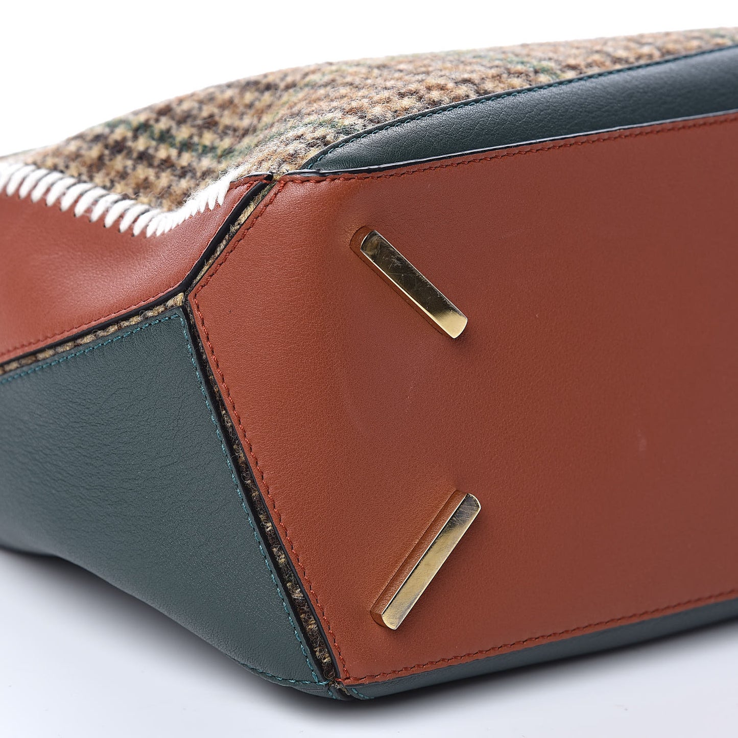 Tweed Calfskin Medium Puzzle Bag Emerald