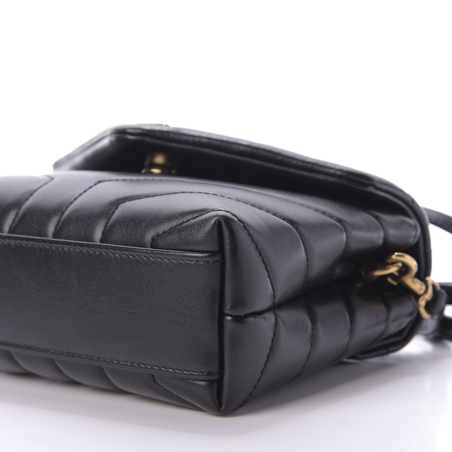 Saint Laurent Calfskin Y Quilted Monogram Toy Loulou Crossbody Bag Black 7 of 9