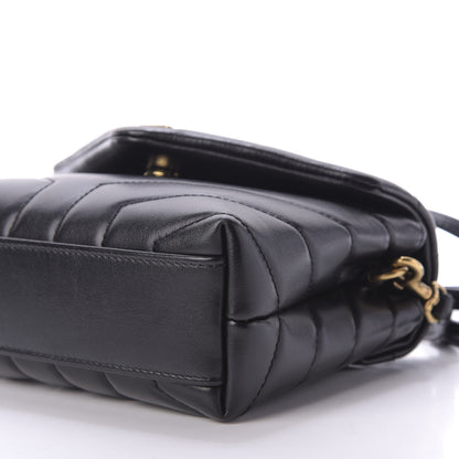 Saint Laurent Calfskin Y Quilted Monogram Toy Loulou Crossbody Bag Black 7 of 9