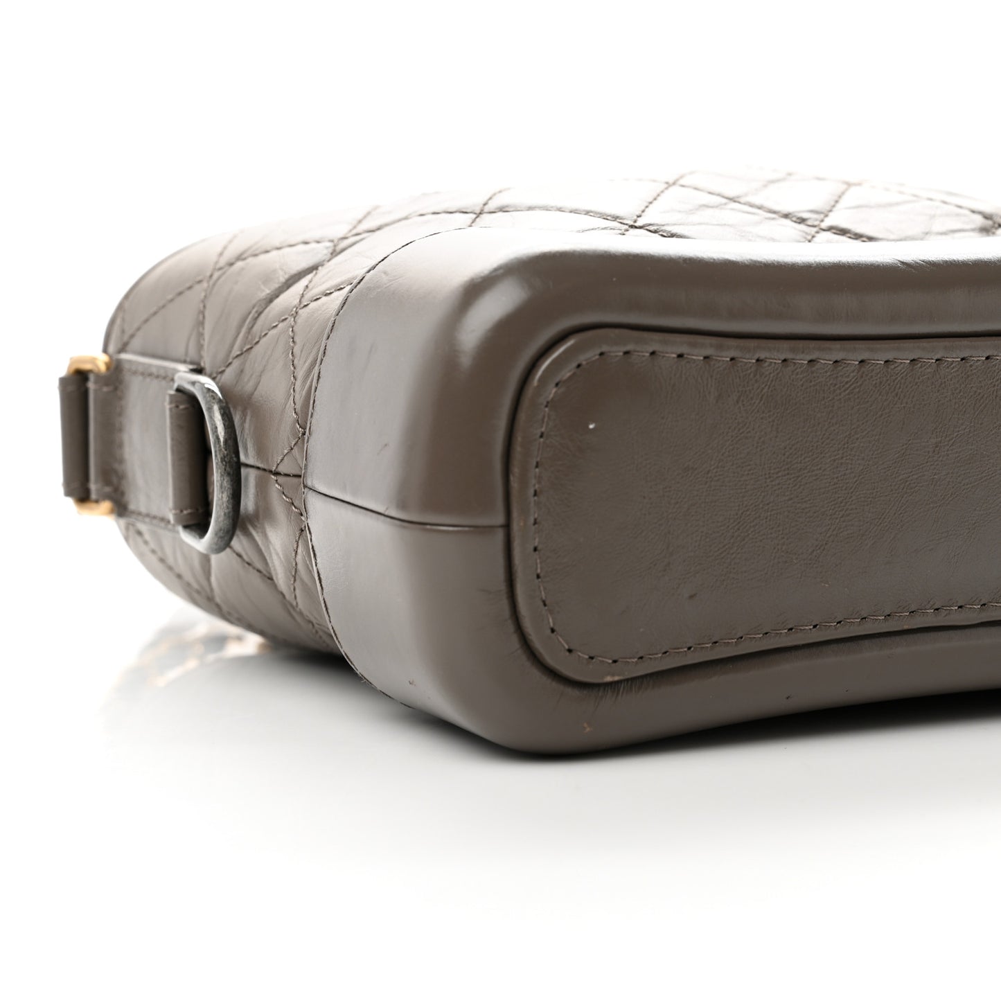 Aged Calfskin Quilted Small Gabrielle Hobo Grey