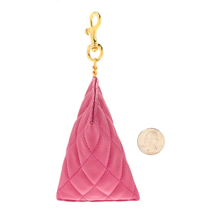 Saint Laurent Quilted Lambskin Berlingo Bag Charm Fuchsia 2 of 9